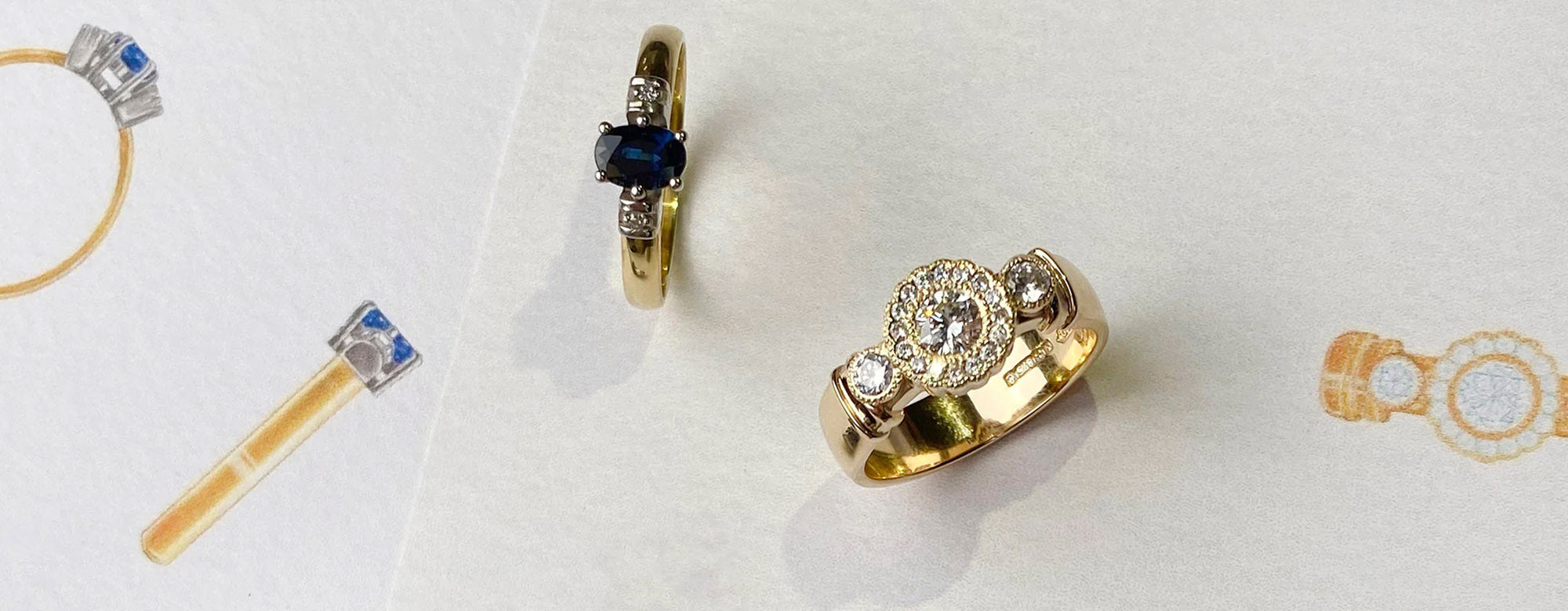 vintage style bespoke rings