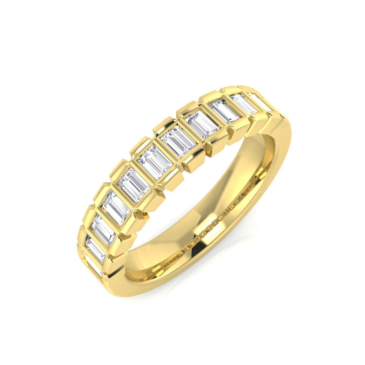 18K Yellow Gold Diamond Row Ring