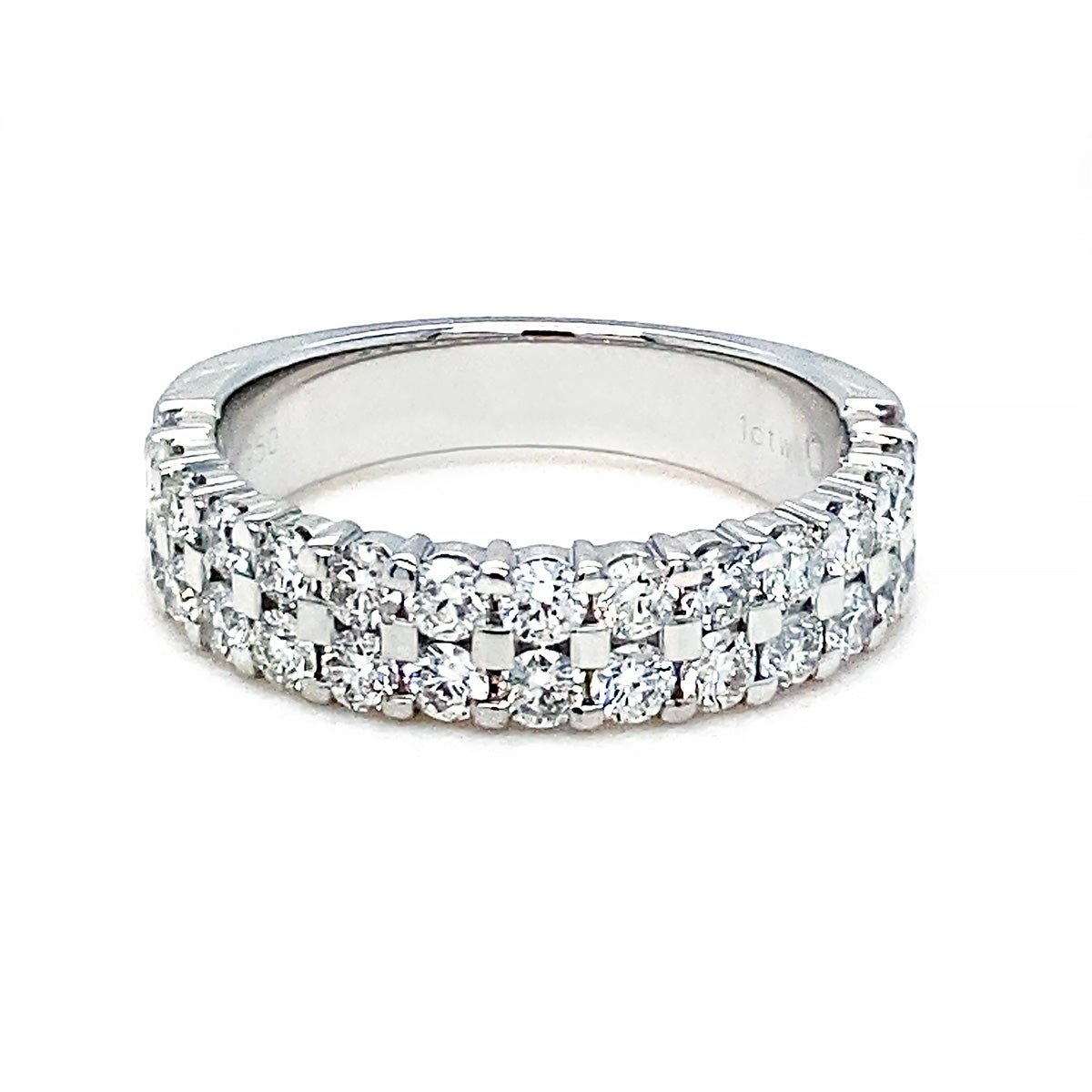 Platinum Brilliant Cut Diamond Double Row Eternity Ring