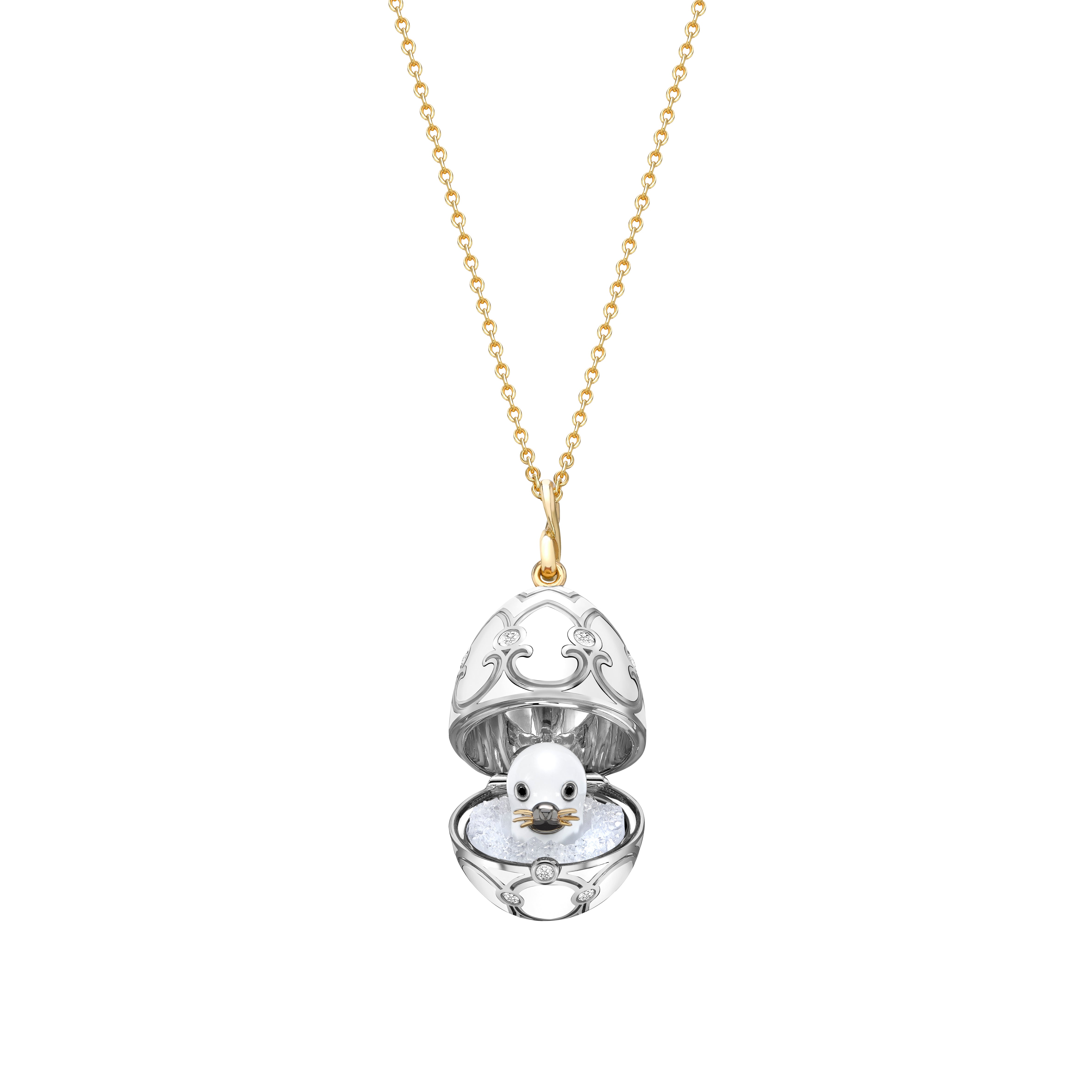 Fabergé Heritage Yellow and White Gold Surprise Seal Pendant