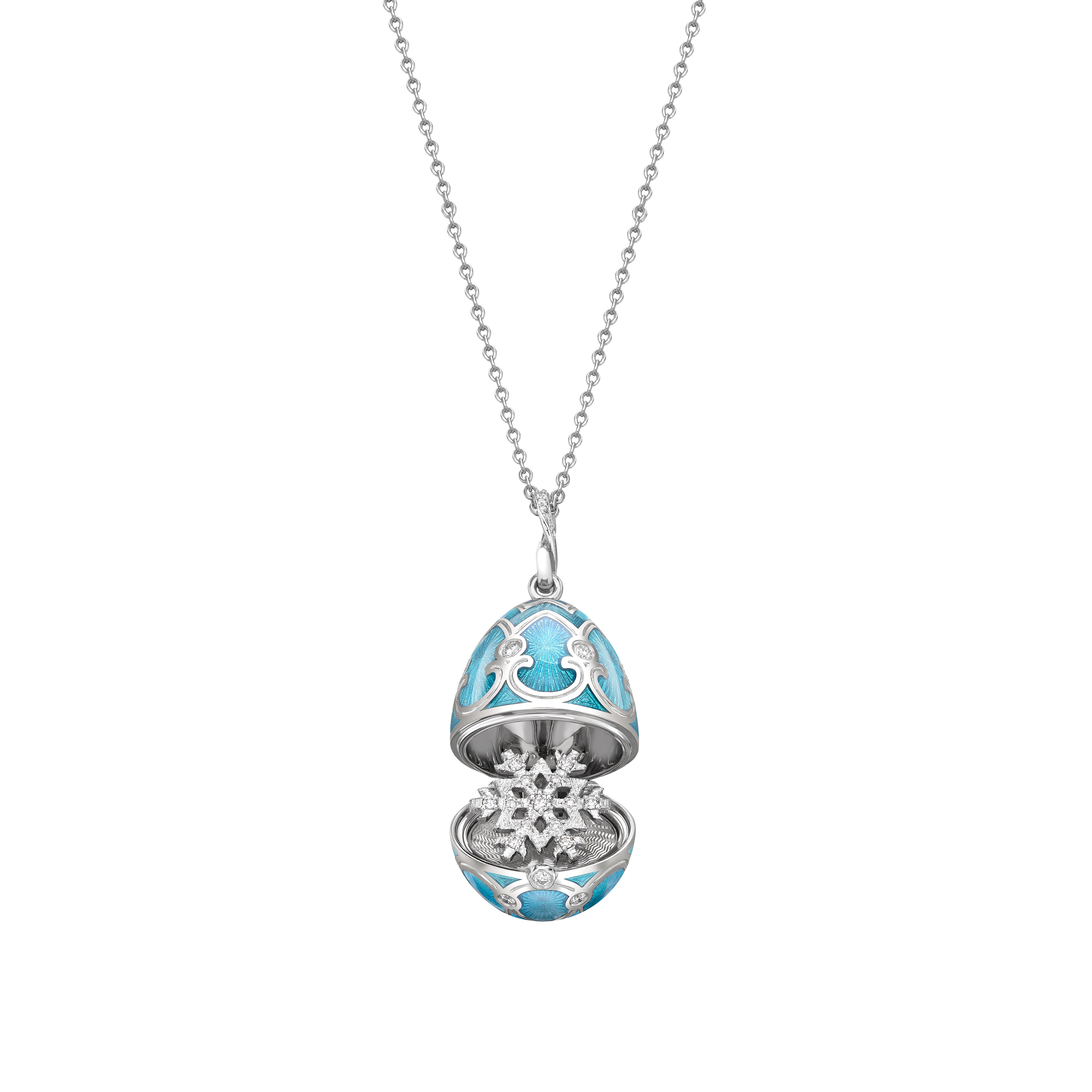Fabergé Heritage White Gold Surprise Snowflake Pendant