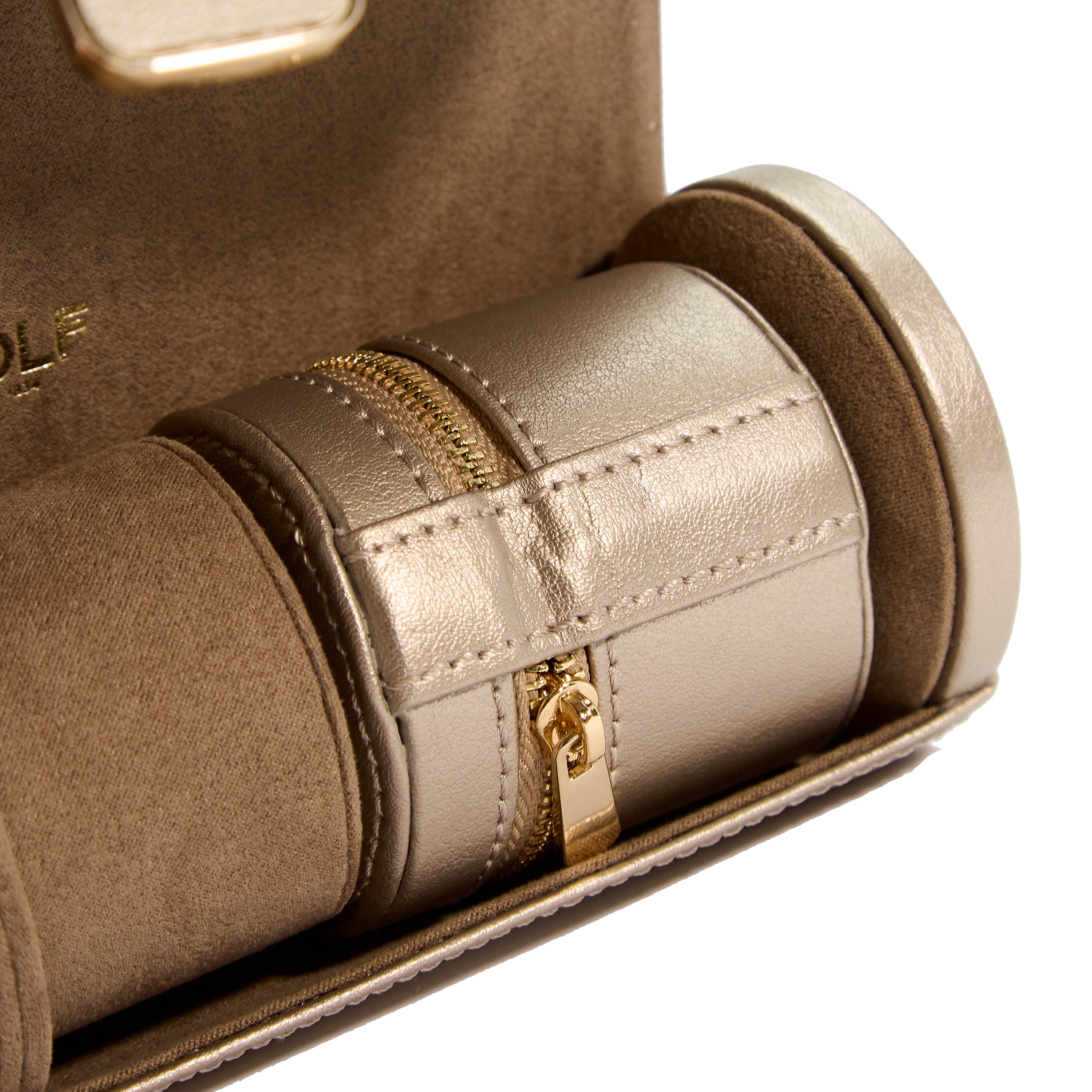 Pewter WOLF Palermo Double Watch Roll with Jewellery Pouch