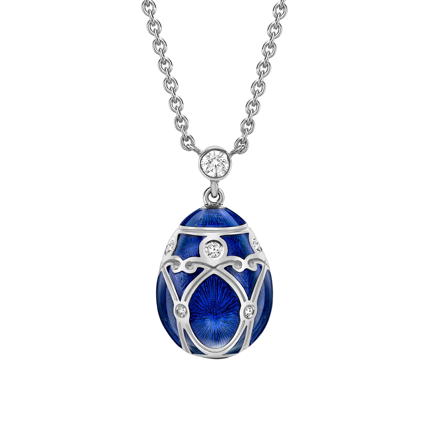 Fabergé Heritage White Gold Forever Palais Mini Egg Pendant