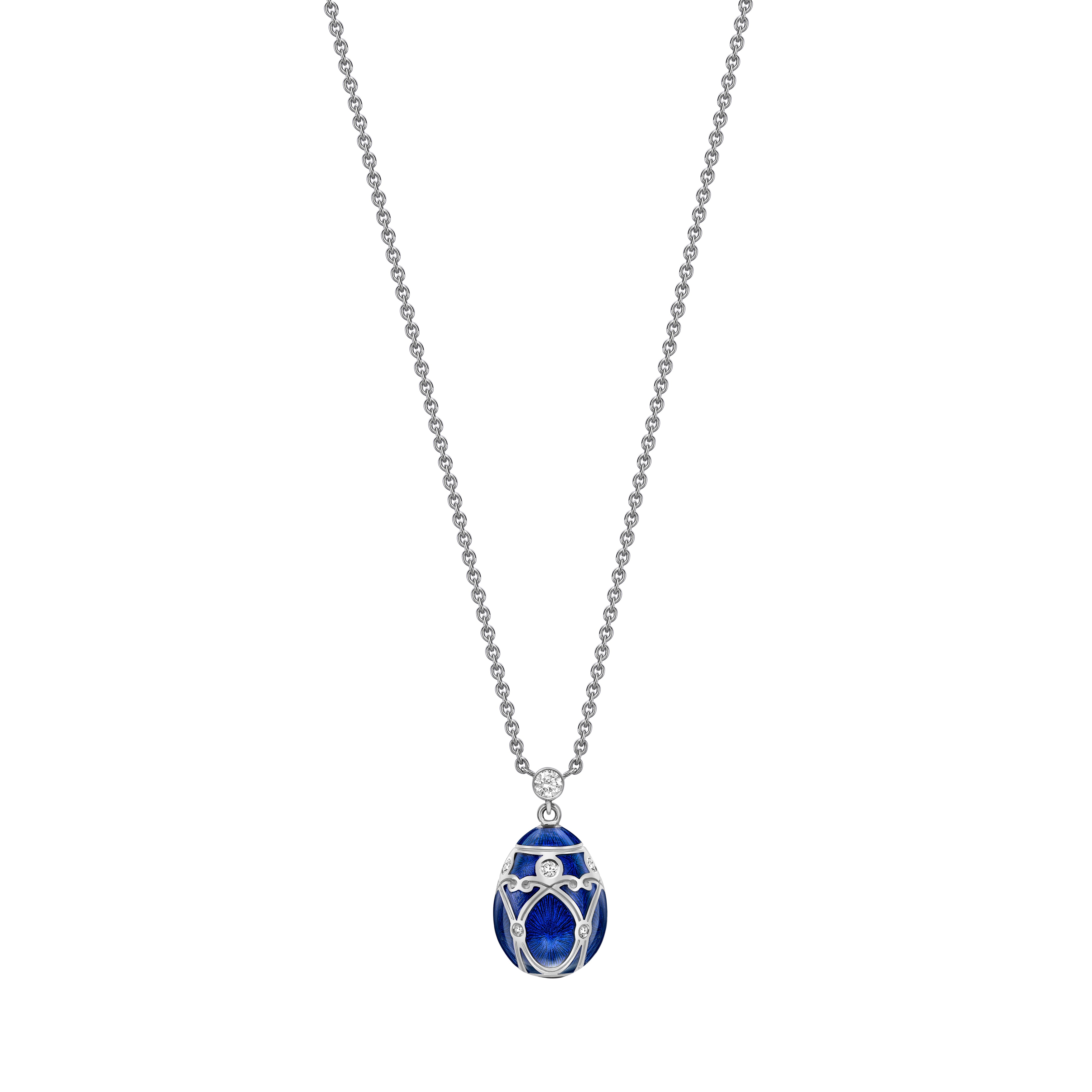 Fabergé Heritage White Gold Forever Palais Mini Egg Pendant