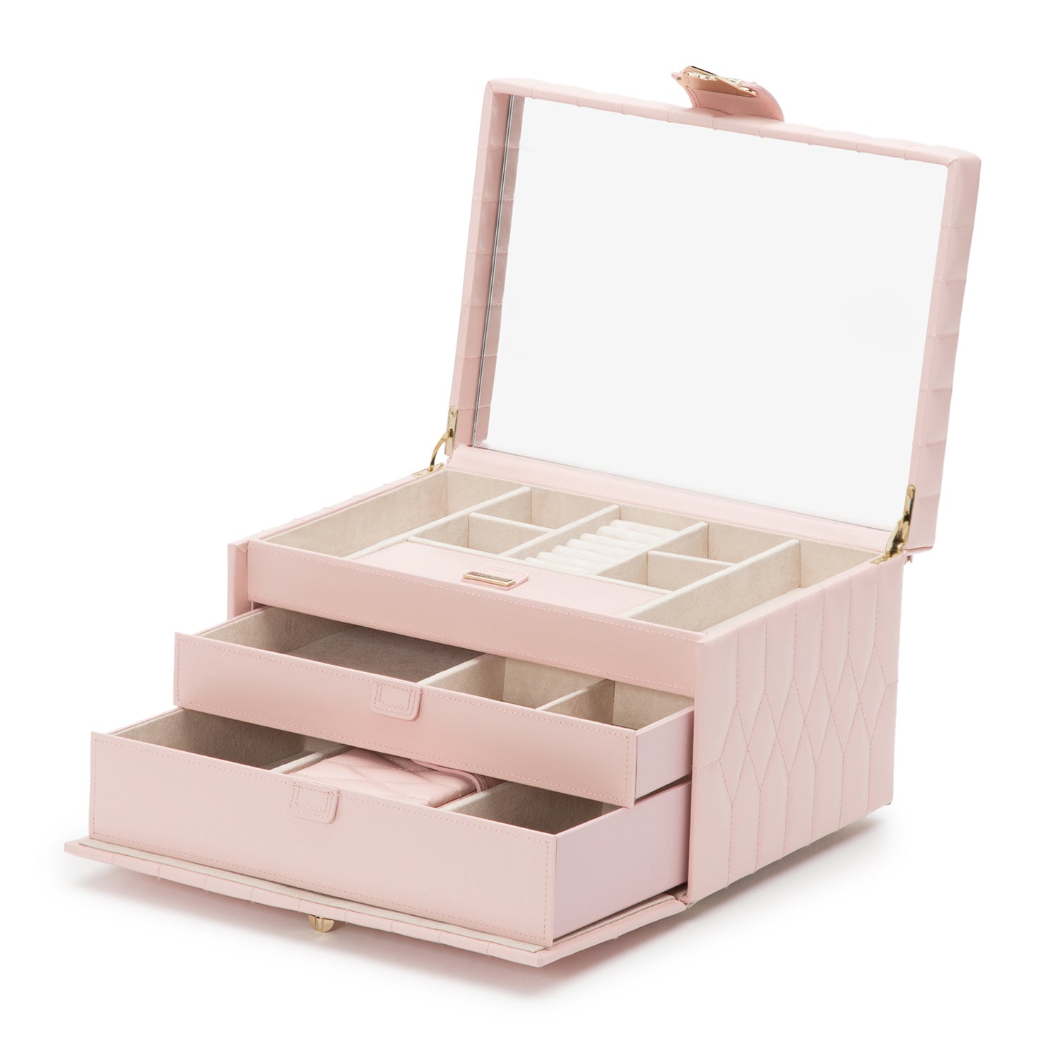 Rose Quartz WOLF Caroline Medium Jewellery Case