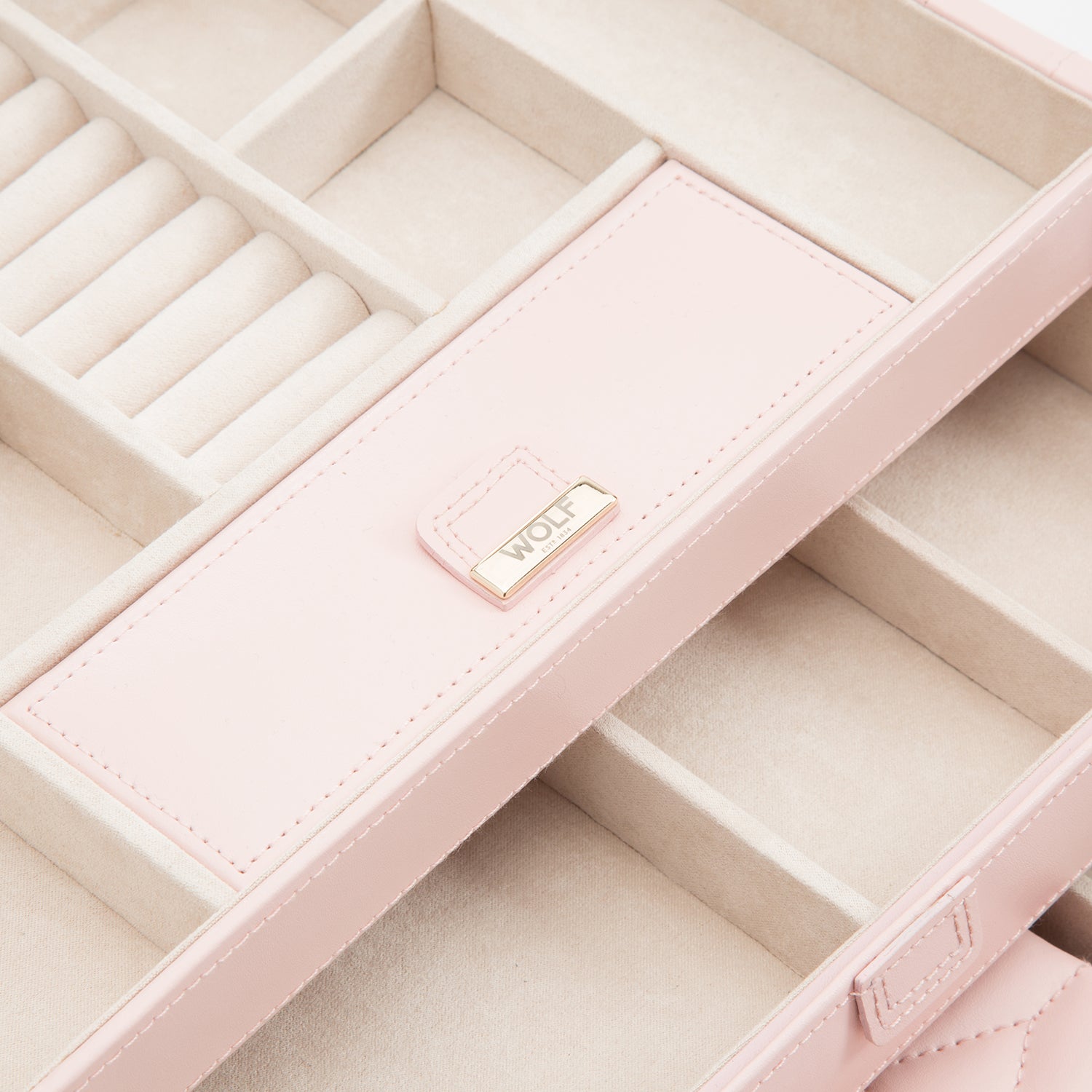 Rose Quartz WOLF Caroline Medium Jewellery Case