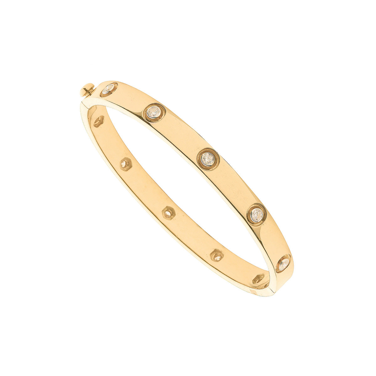18K Yellow Gold 1.00ct Diamond Bangle