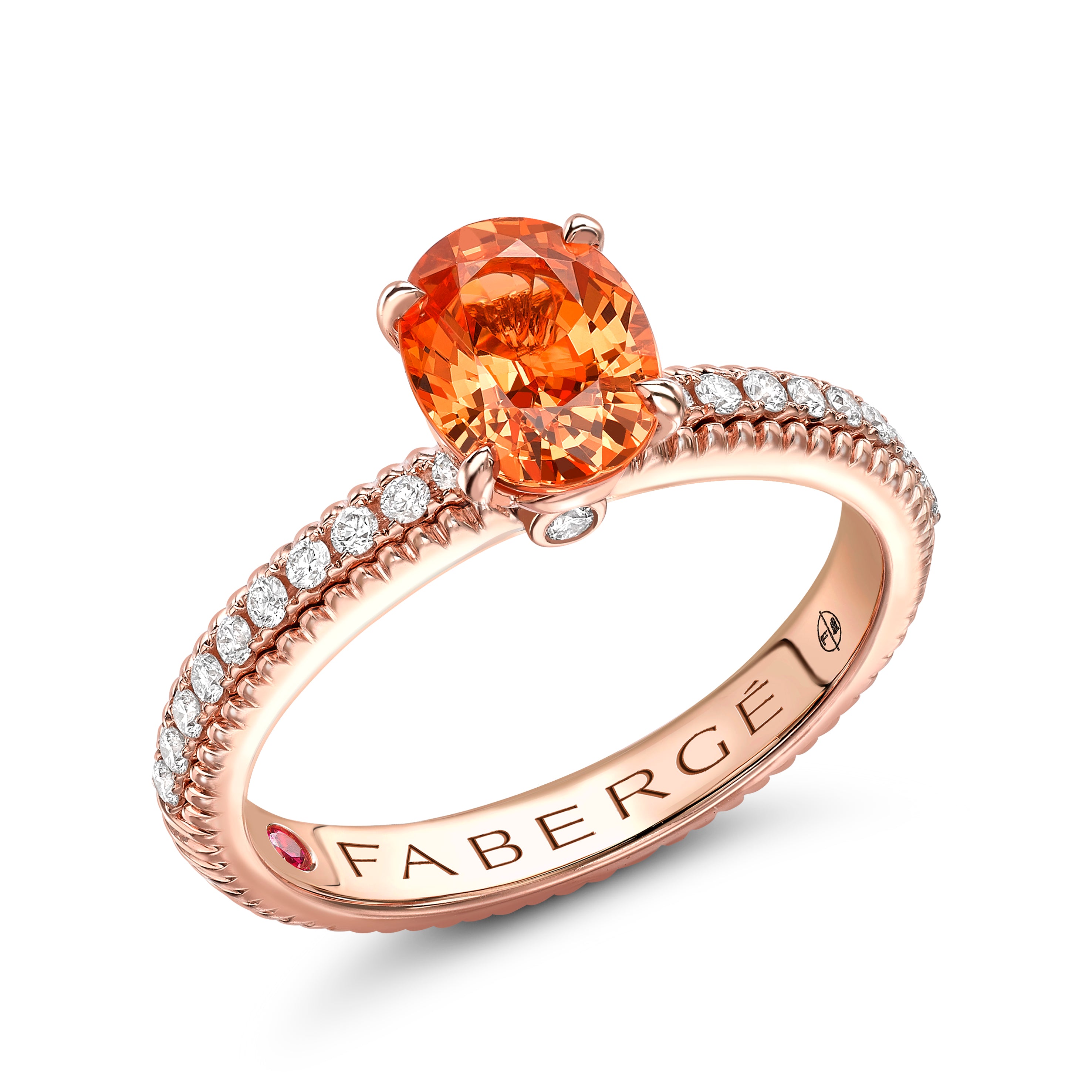 Love by Faberge Spessartite Pavé Ring with Diamonds
