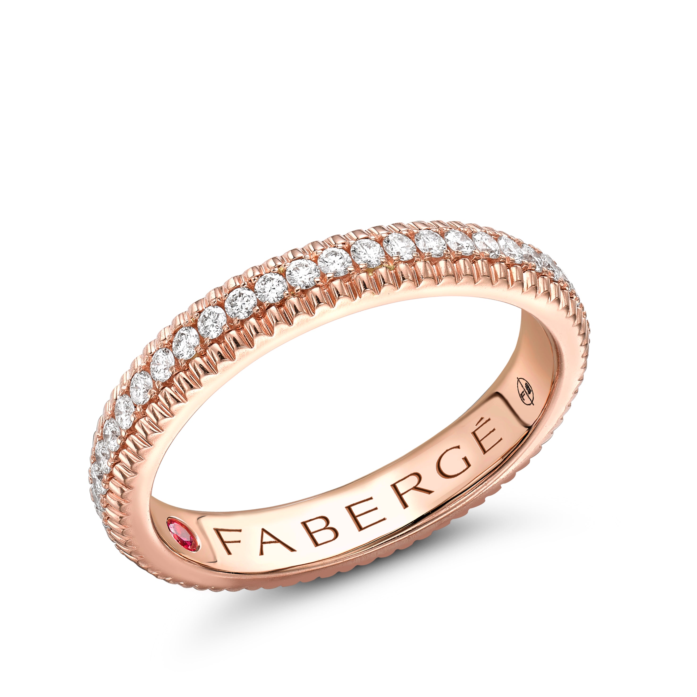 Colours of Love Rose Gold Diamond Fluted Eternity Ring