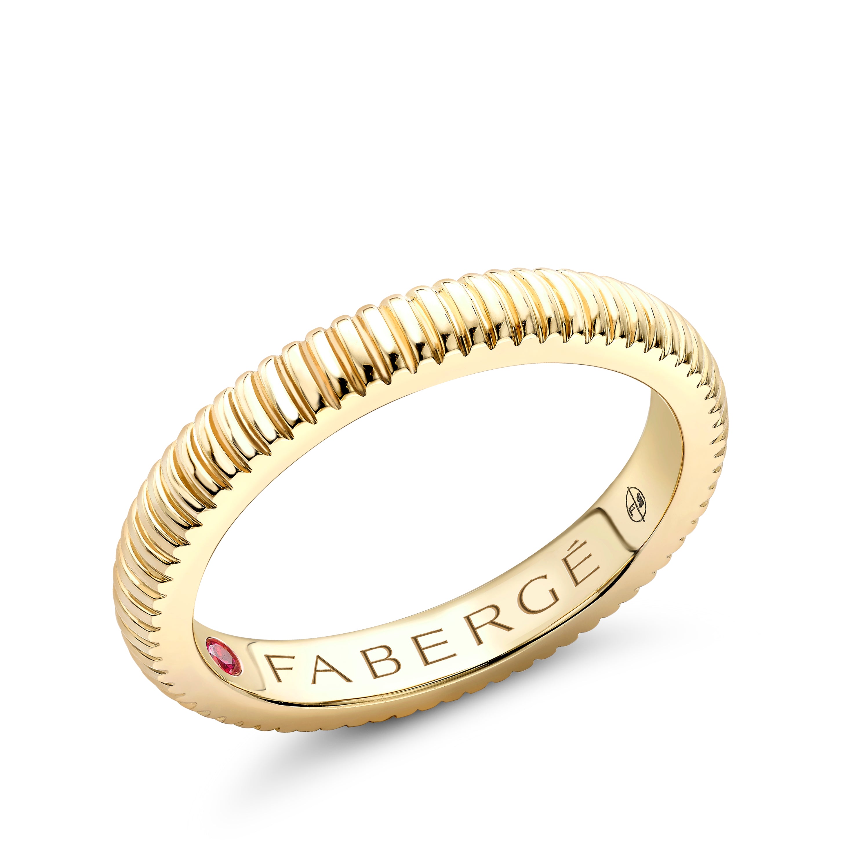 Love of Faberge Yellow Gold Fluted Ring