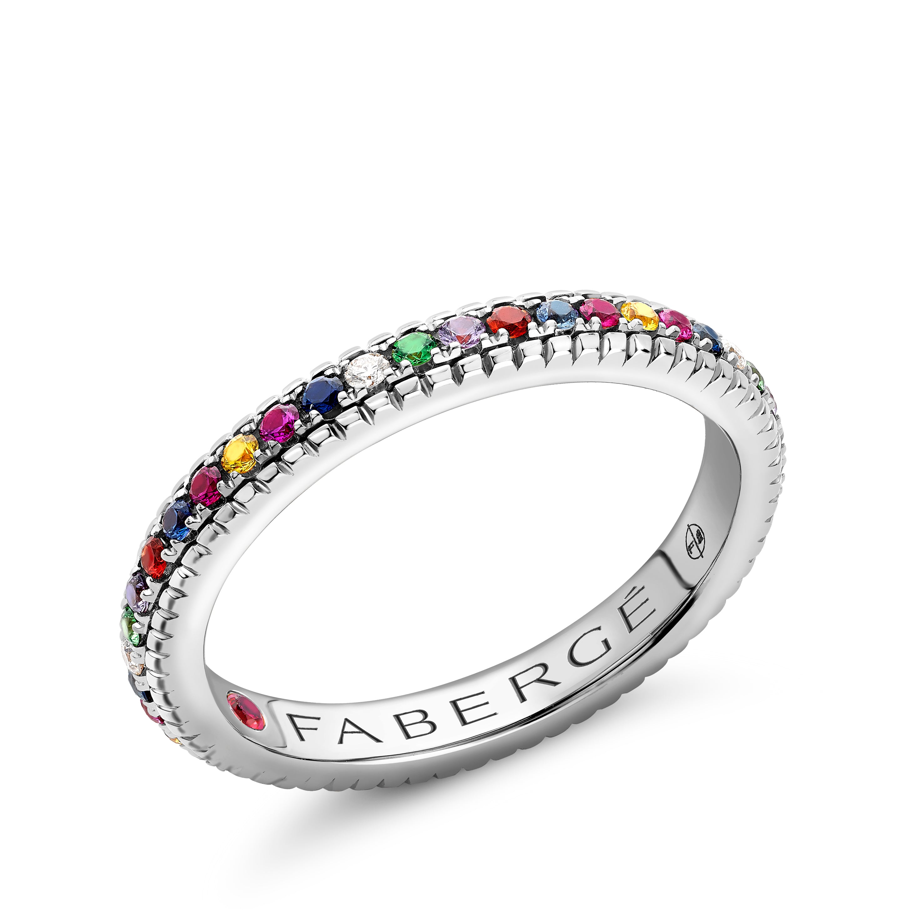 Fabergé Love by Fabergé White Gold Eternity Ring with Mixed Gemstones