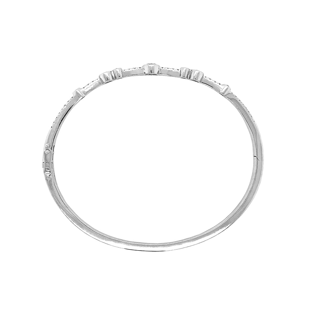 18K White Gold 0.73ct Icicle Diamond Bangle