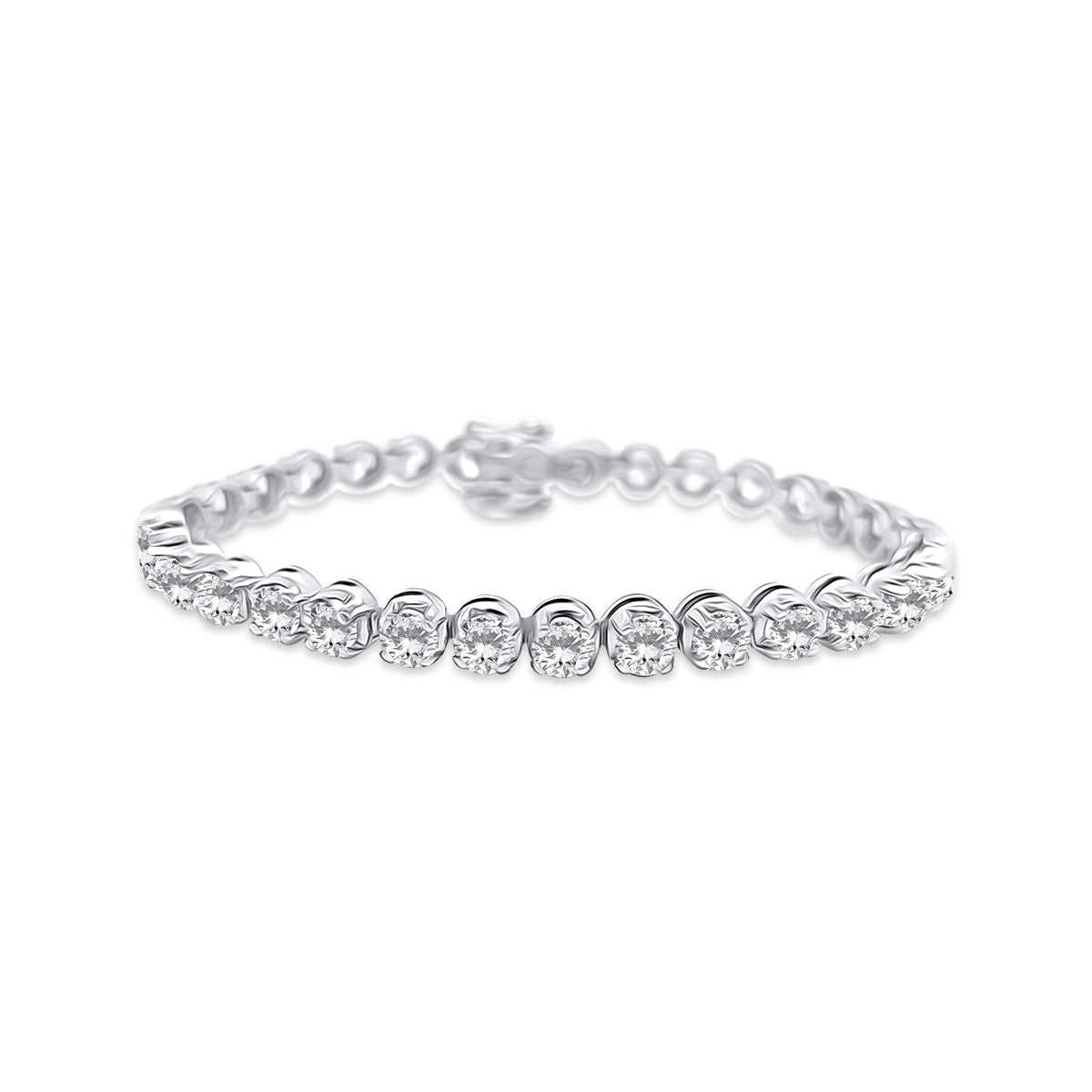18K White Gold 10.02ct Diamond Tennis Bracelet