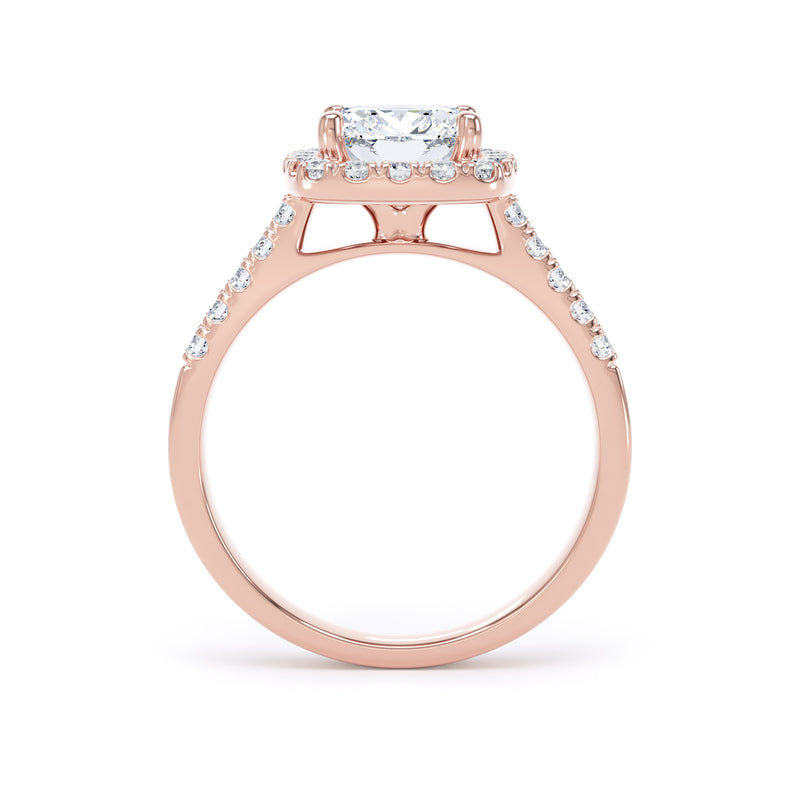 Zoya Cushion Cut Engagement Ring in 18ct Rose Gold