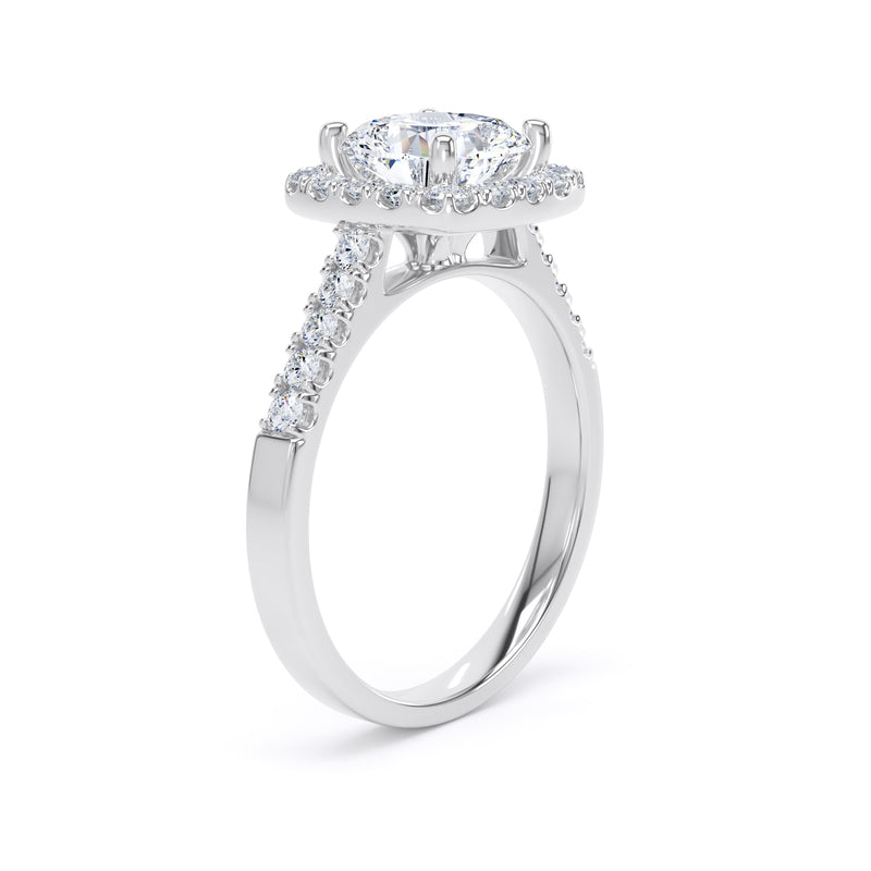 Zoya Cushion Cut Engagement Ring in 18ct White Gold