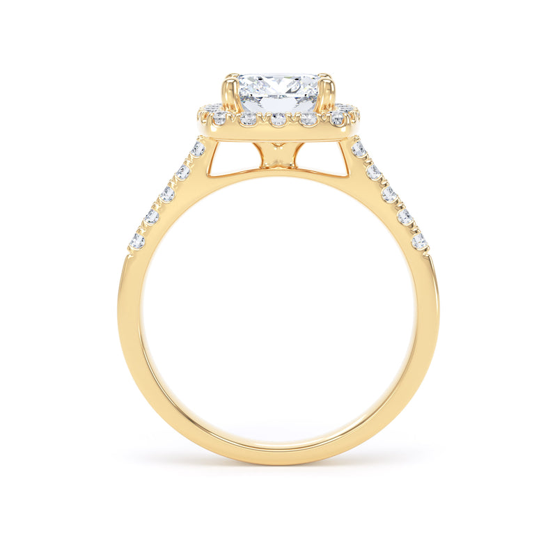 Zoya Cushion Cut Engagement Ring in 9ct Yellow Gold