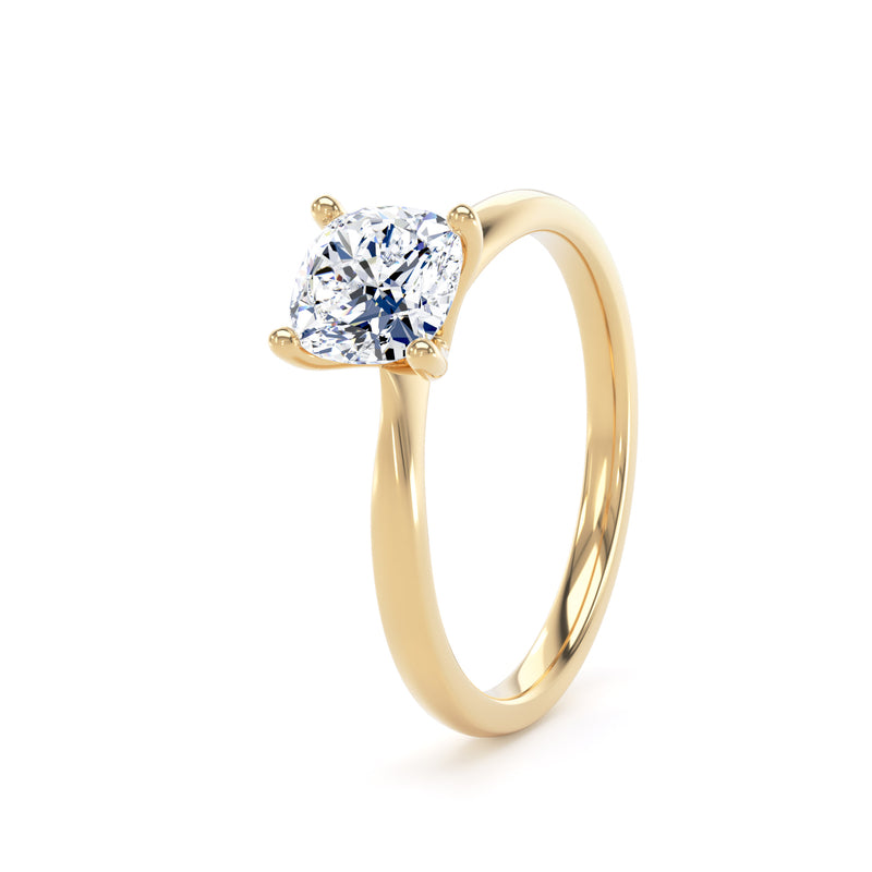 Yara Cushion Cut Engagement Ring in 18ct Yellow Gold