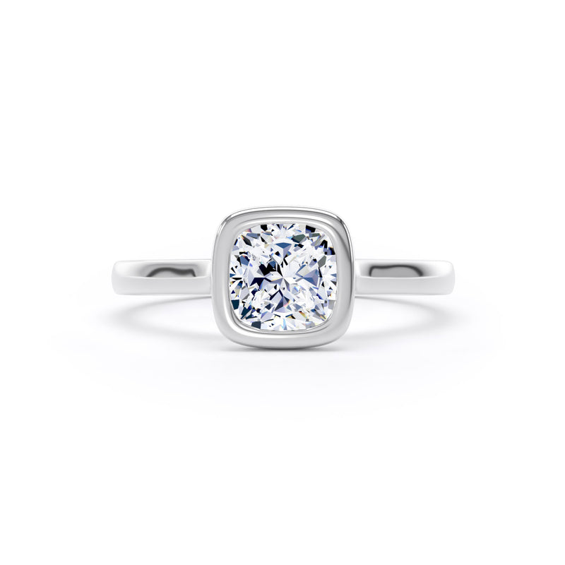 Wynn Cushion Cut Engagement Ring in 18ct White Gold