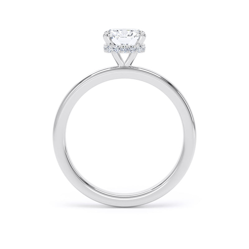 Vale Cushion Cut Engagement Ring in 18ct White Gold