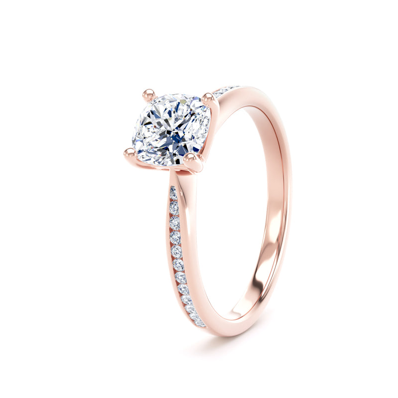 Tessa Cushion Cut Engagement Ring in 18ct Rose Gold
