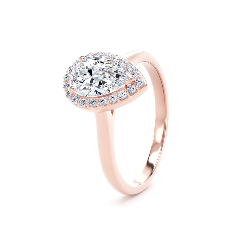 Suri Pear Cut Engagement Ring in 9ct Rose Gold