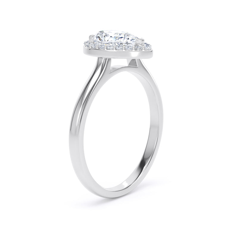 Suri Pear Cut Engagement Ring in 9ct White Gold