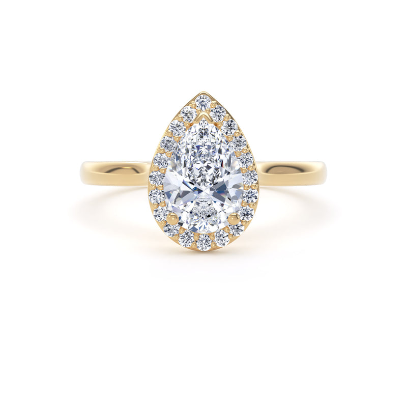 Suri Pear Cut Engagement Ring in 18ct Yellow Gold