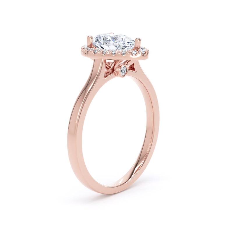 Reina Pear Cut Engagement Ring in 18ct Rose Gold