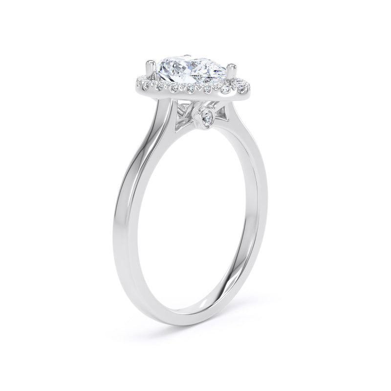 Reina Pear Cut Engagement Ring in Platinum 950