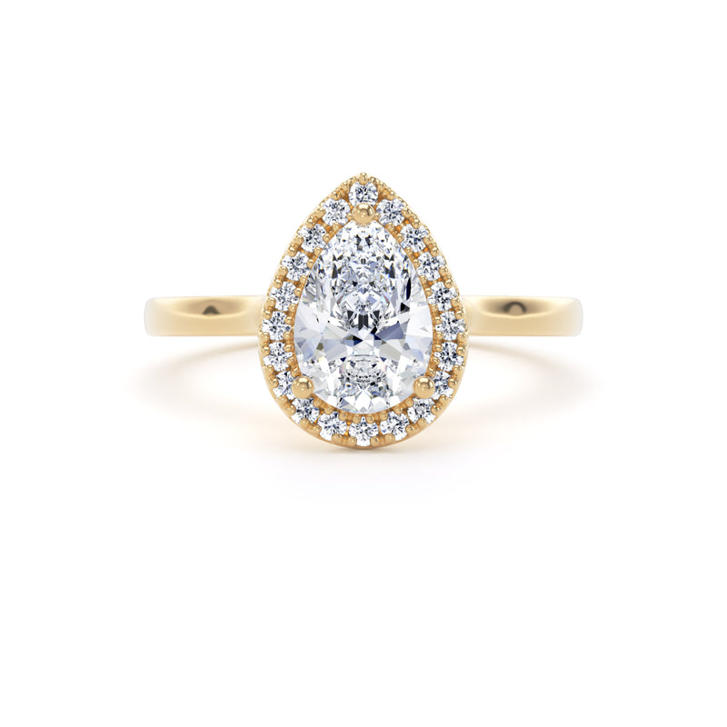 Reina Pear Cut Engagement Ring in 9ct Yellow Gold