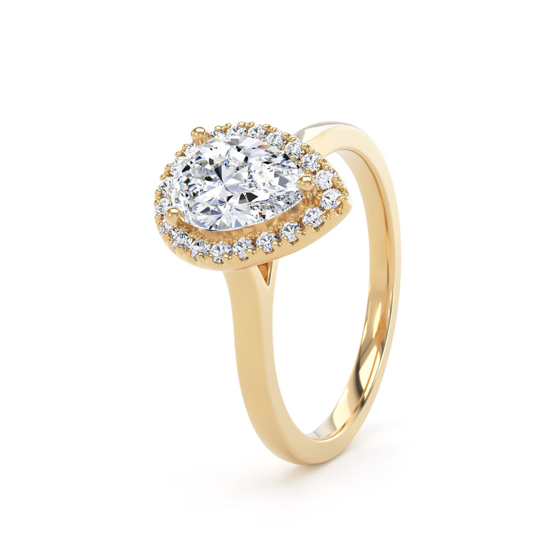 Reina Pear Cut Engagement Ring in 18ct Yellow Gold