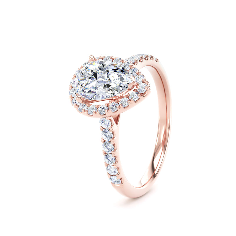 Orla Pear Cut Engagement Ring in 18ct Rose Gold