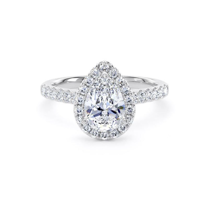 Orla Pear Cut Engagement Ring in 18ct White Gold