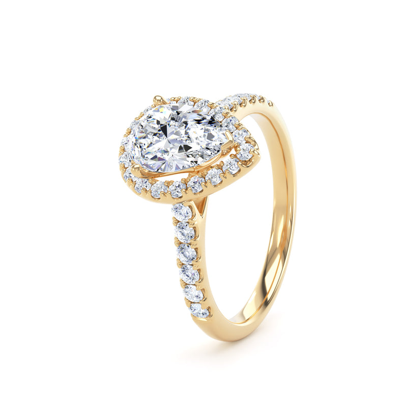 Orla Pear Cut Engagement Ring in 18ct Yellow Gold
