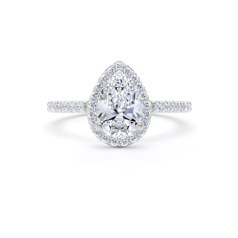 Nyla Pear Cut Engagement Ring in Platinum 950