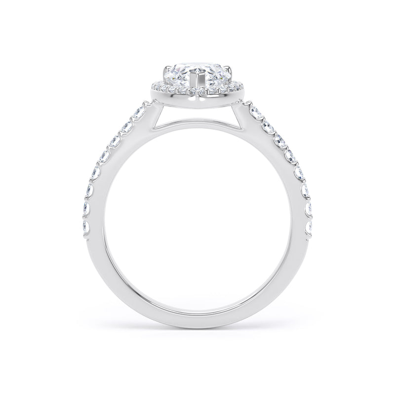 Nyla Pear Cut Engagement Ring in 18ct White Gold