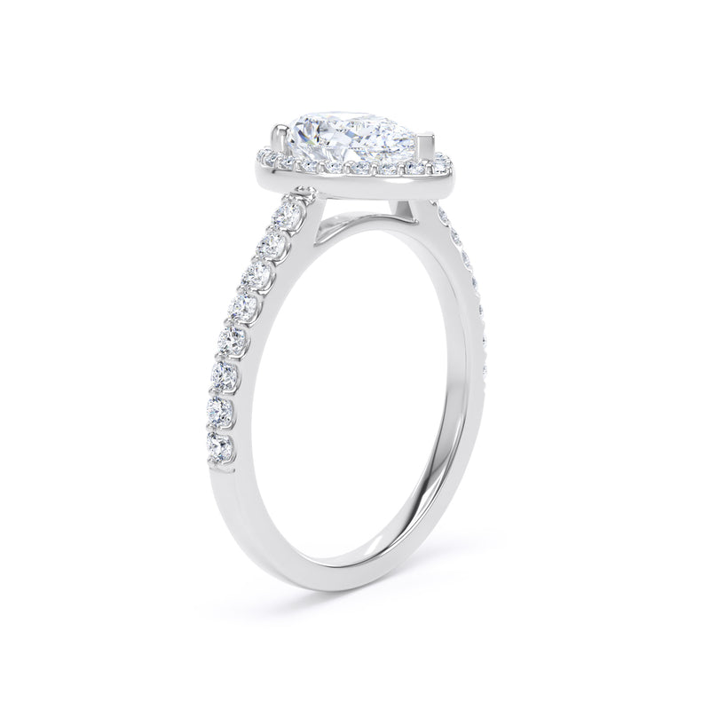 Nyla Pear Cut Engagement Ring in Platinum 950