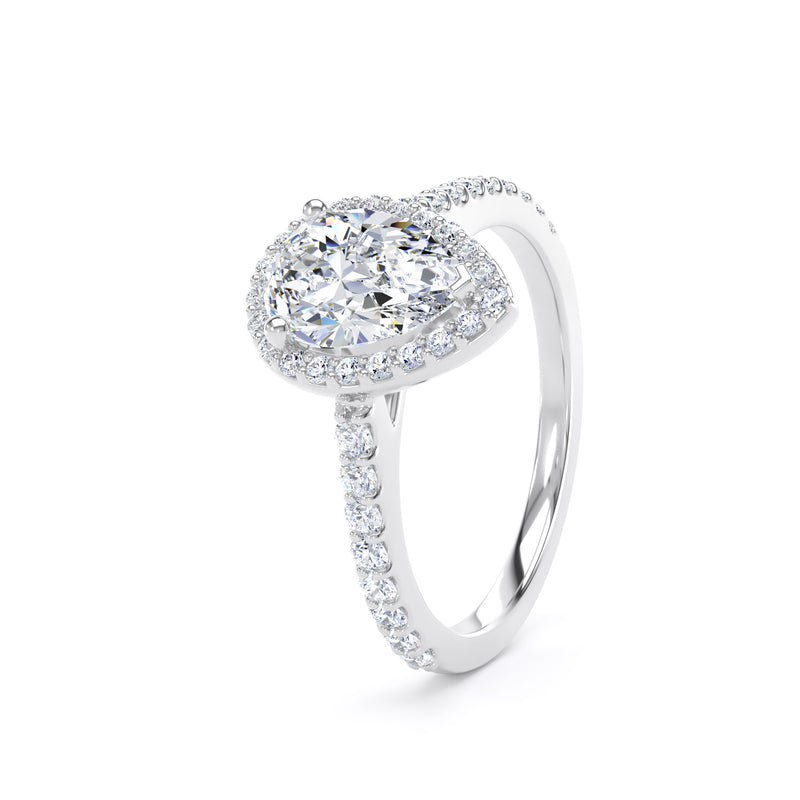 Nyla Pear Cut Engagement Ring in 9ct White Gold
