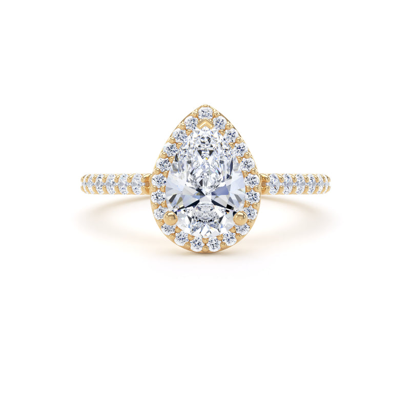 Nyla Pear Cut Engagement Ring in 18ct Yellow Gold