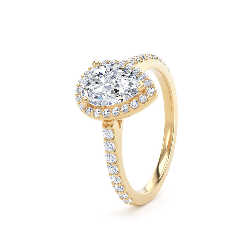 Nyla Pear Cut Engagement Ring in 18ct Yellow Gold