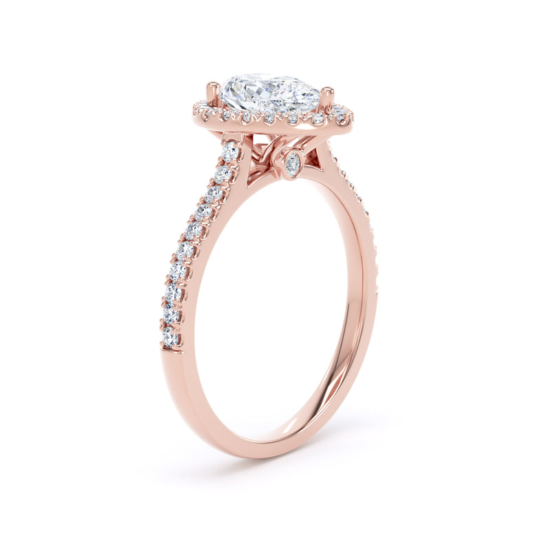 Nell Pear Cut Engagement Ring in 9ct Rose Gold