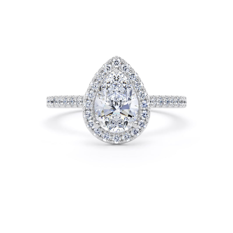 Nell Pear Cut Engagement Ring in 9ct White Gold