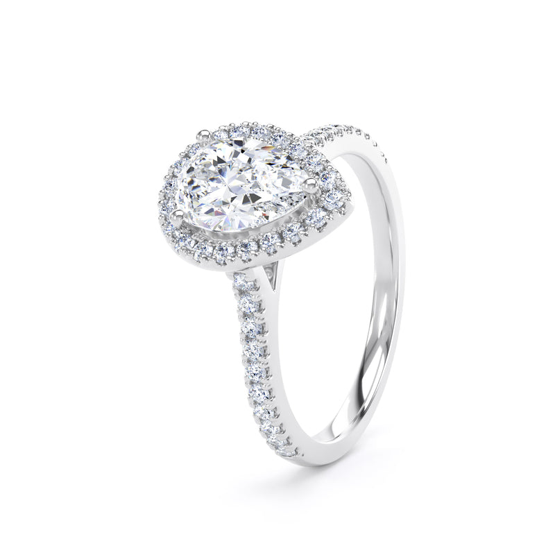 Nell Pear Cut Engagement Ring in Platinum 950
