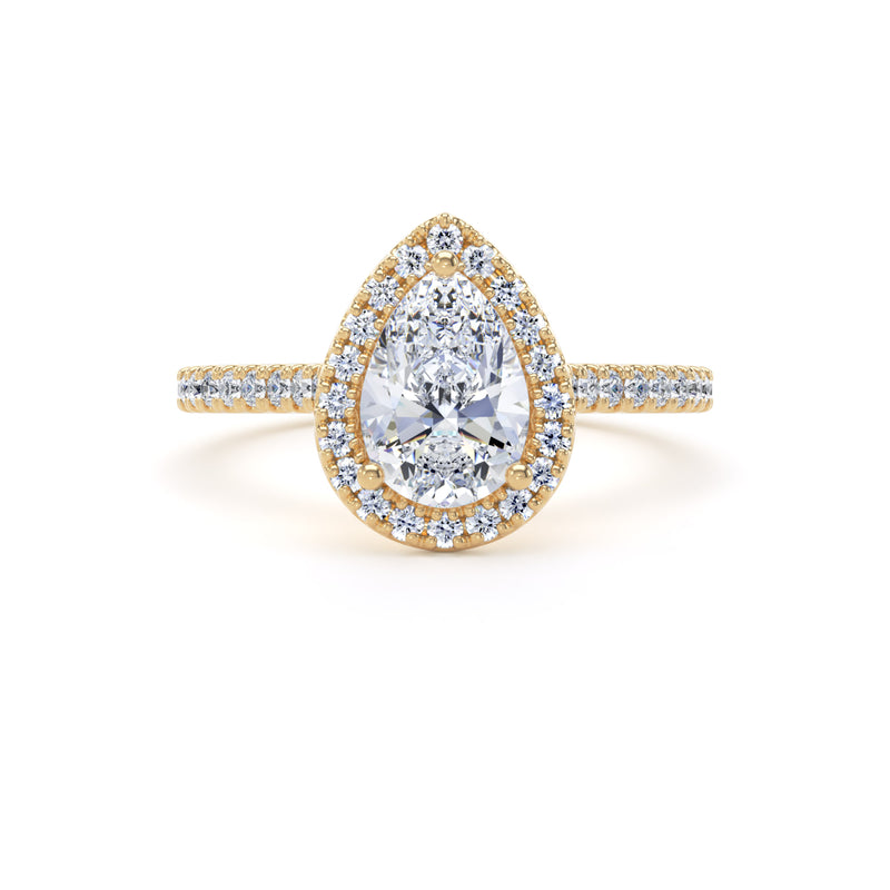 Nell Pear Cut Engagement Ring in 18ct Yellow Gold