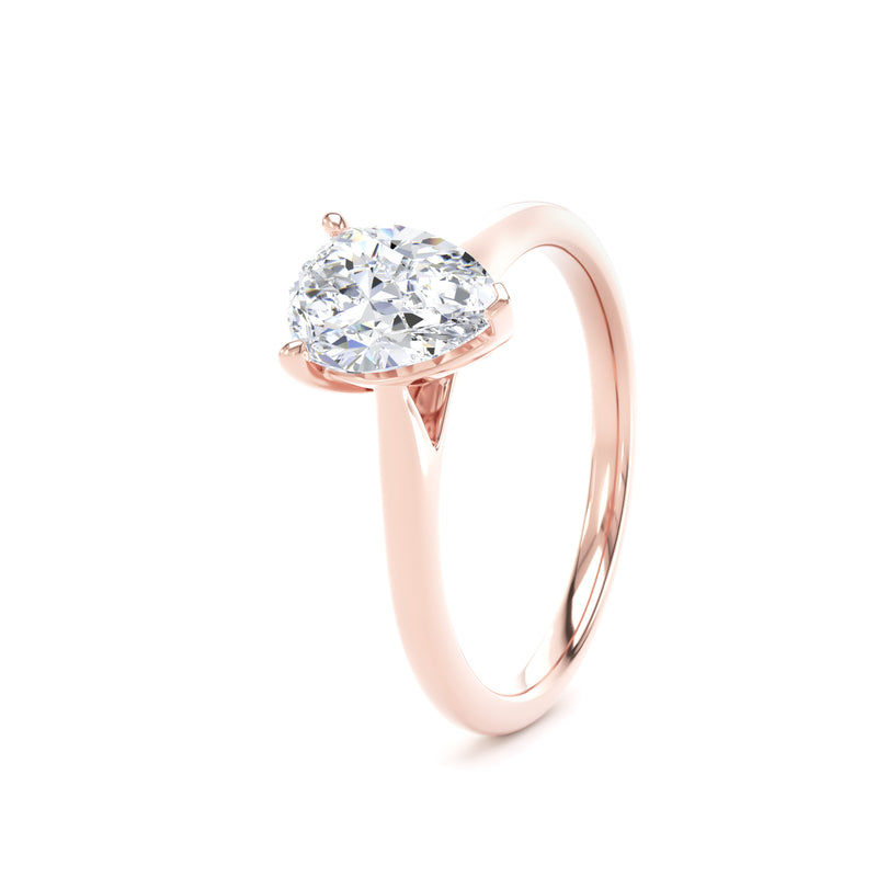 Mara Pear Cut Engagement Ring in 18ct Rose Gold