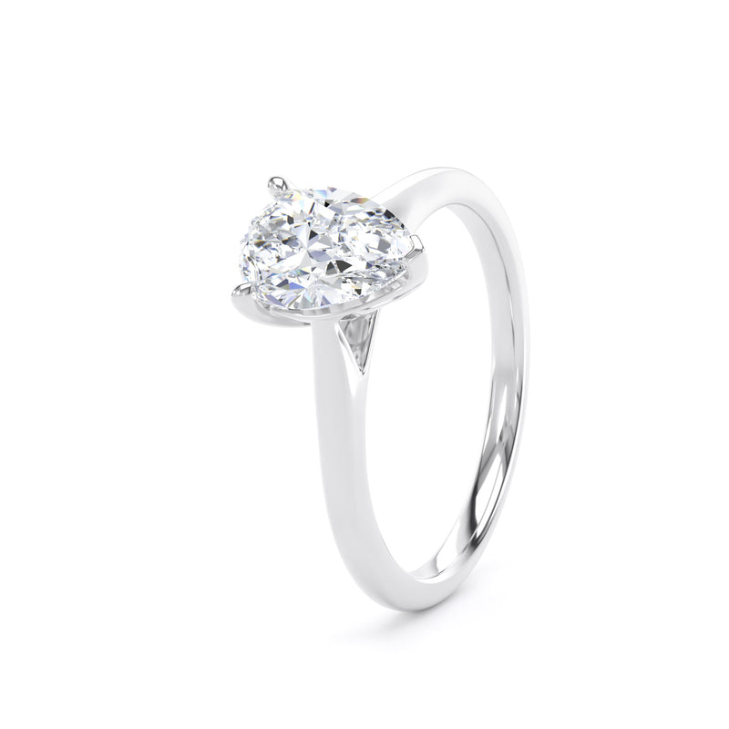 Mara Pear Cut Engagement Ring in 18ct White Gold