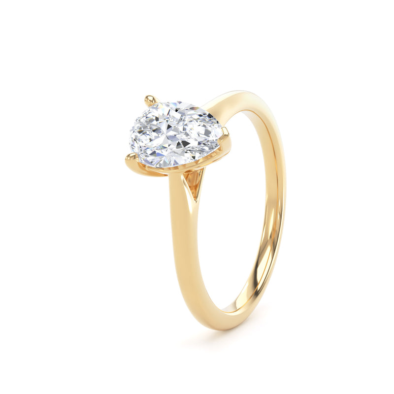 Mara Pear Cut Engagement Ring in 18ct Yellow Gold