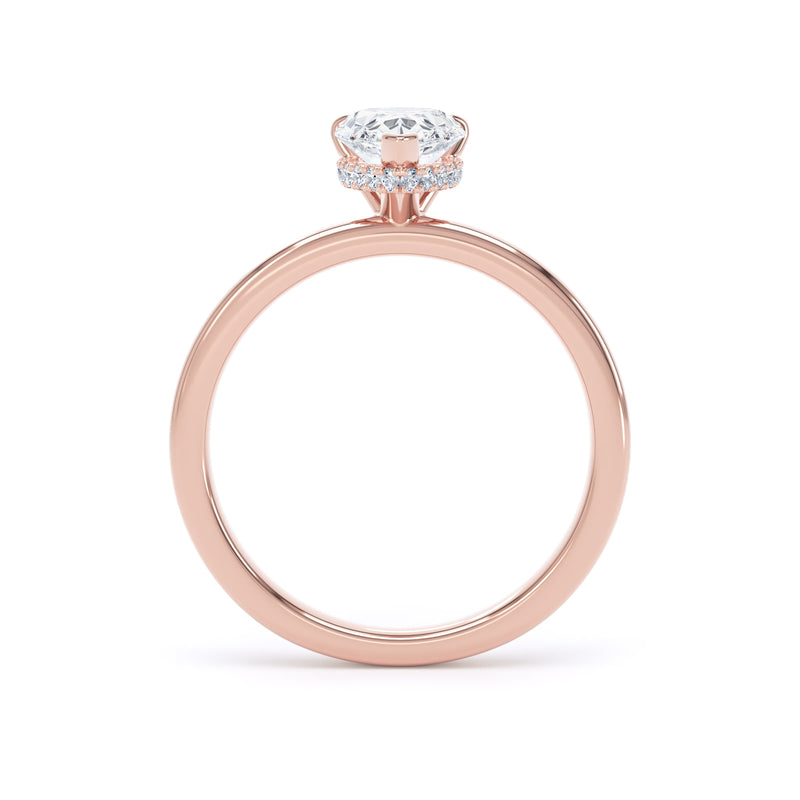 Leda Pear Cut Engagement Ring in 18ct Rose Gold