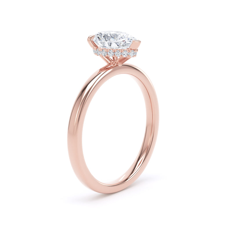 Leda Pear Cut Engagement Ring in 18ct Rose Gold