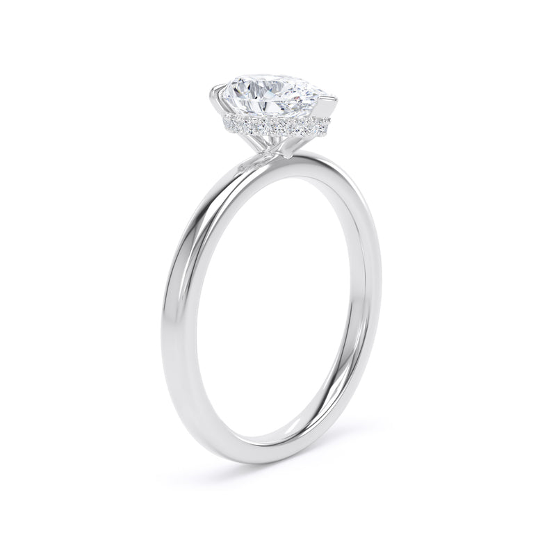 Leda Pear Cut Engagement Ring in 18ct White Gold